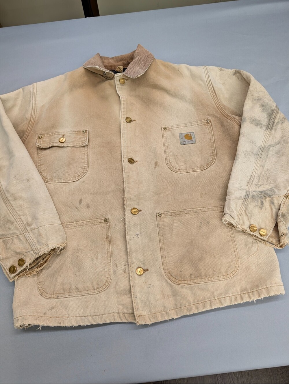 Vintage Carhartt Chore Coat Jacket Blanket C01 BRN Size 42